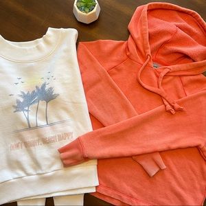 Two Aerie beach life sweatshirts, S & XS